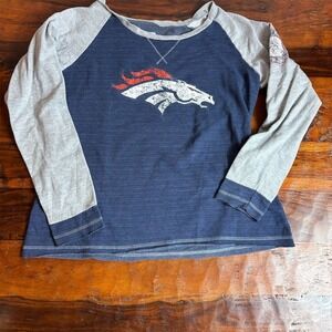 Denver Broncos Women's Long Sleeve Raglan Shirt Size M Multicolor NFL